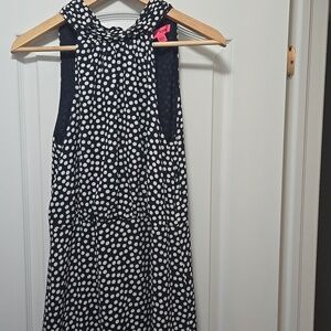 Betty Johnson navy polka dot dress